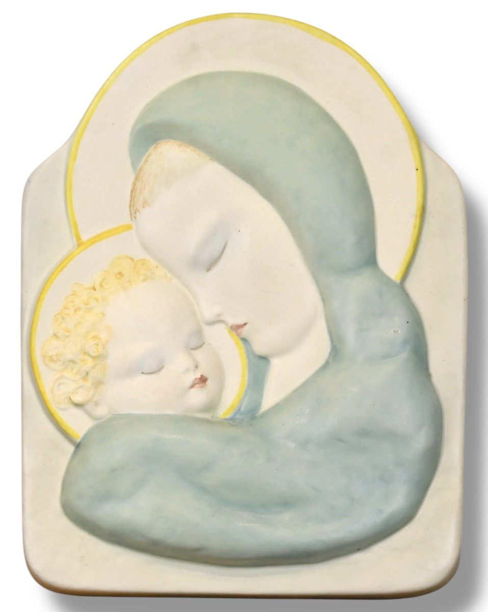 Lenci - Maternità in Ceramica Policroma - Italia Anni 30
